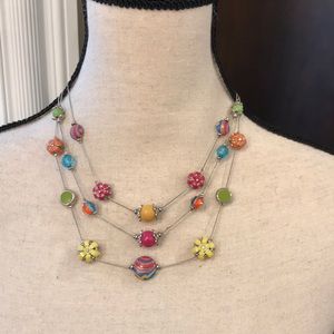 Whimsical fun, groovy layered necklace